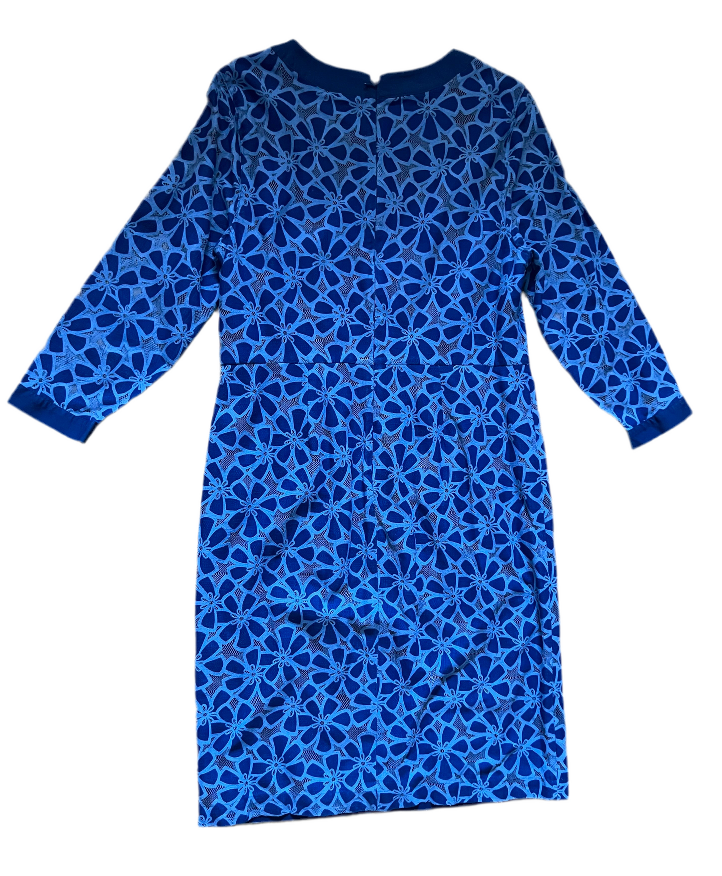 Blue dress with eyelets, Size 12 Tall