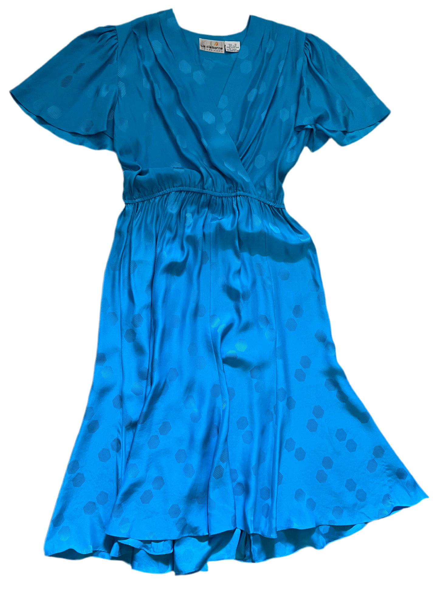 Vintage 100% silk polka dot dress, Size 12