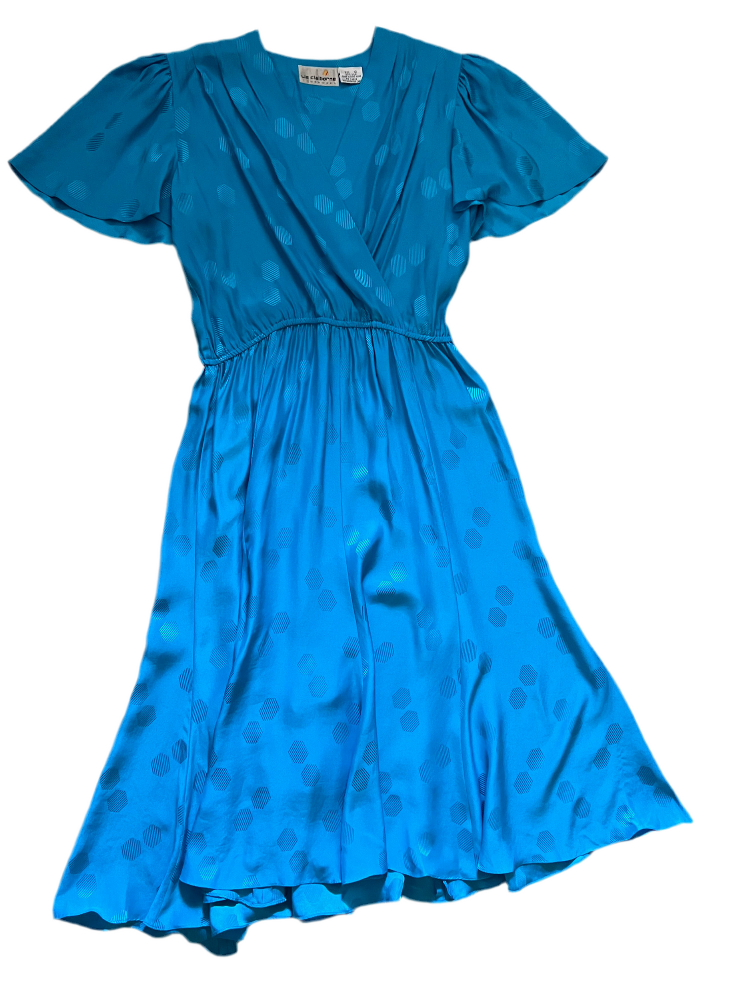 Vintage 100% silk polka dot dress, Size 12