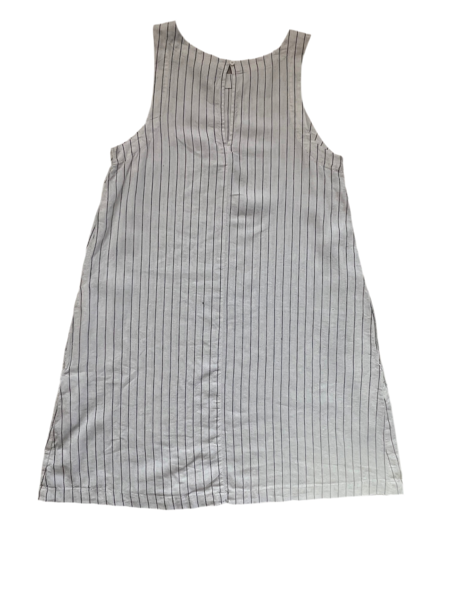 Black and white striped linen blend dress, Size Small