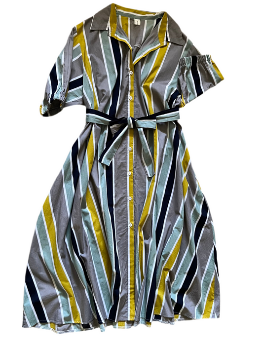 Striped A-Line dress