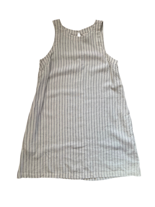 Black and white striped linen blend dress, Size Small