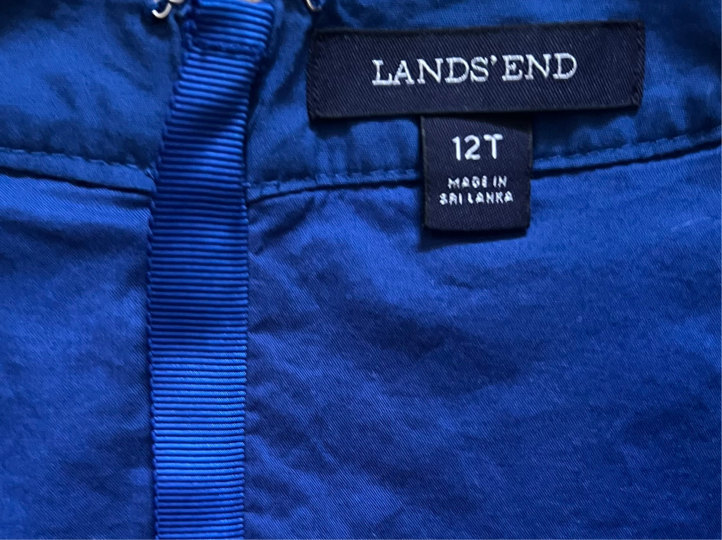 Blue dress with eyelets, Size 12 Tall