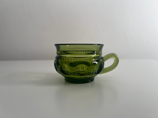Mid-Century Olive Green vintage tea cups